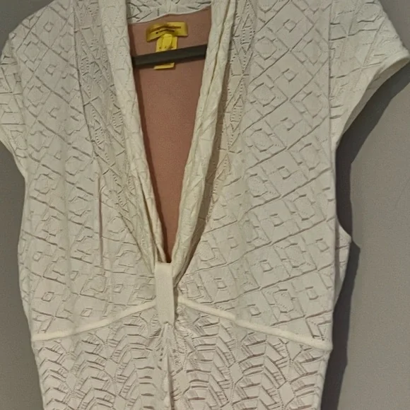 Catherine Malandrino Ivory Pointelle Knit Dress | L - Picture 6 of 11